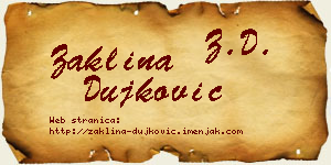 Žaklina Dujković vizit kartica
